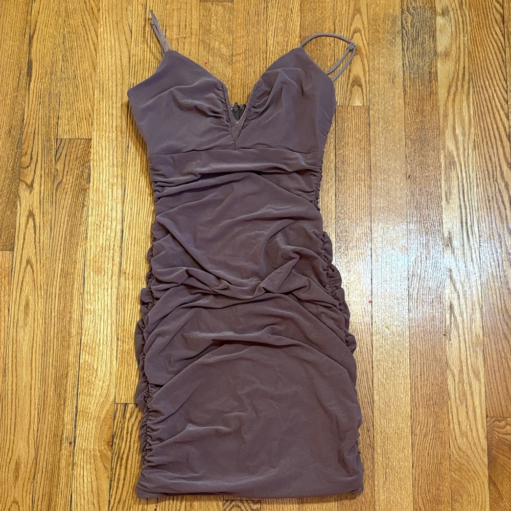 Windsor Brown Ruched Mini Dress🩵